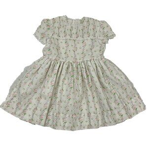 Floral White and Pink Kids Dress